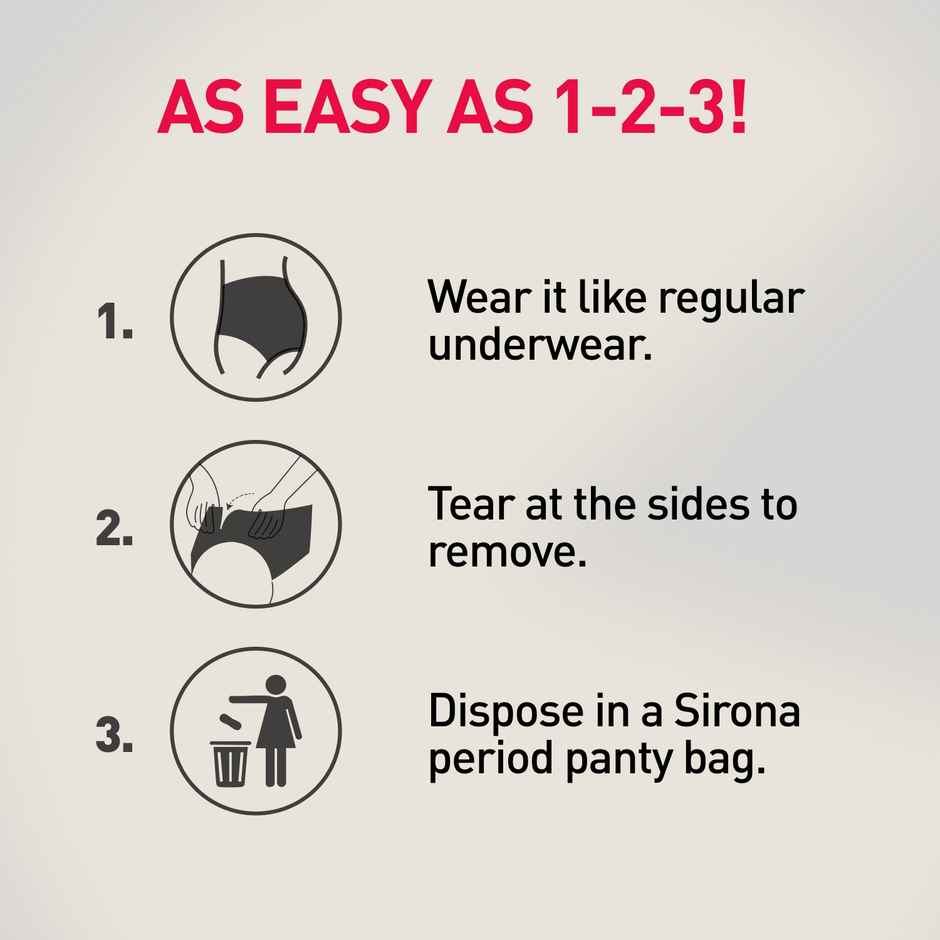 Sirona Comfy Full Coverage Disposable Period Panties for Teens | Ultra-Absorbent | Leak-proof