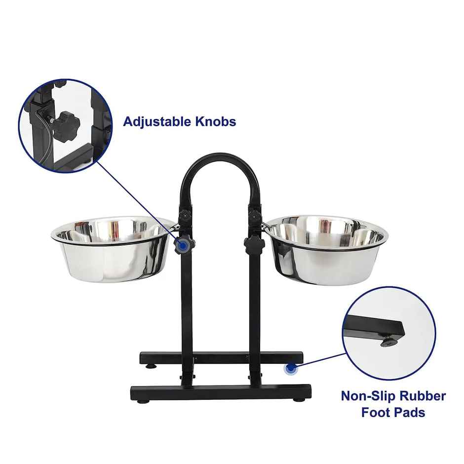 Pets Empire U Shape Adjutable Double Diner For Food & Water ( 2 X 4000Ml )