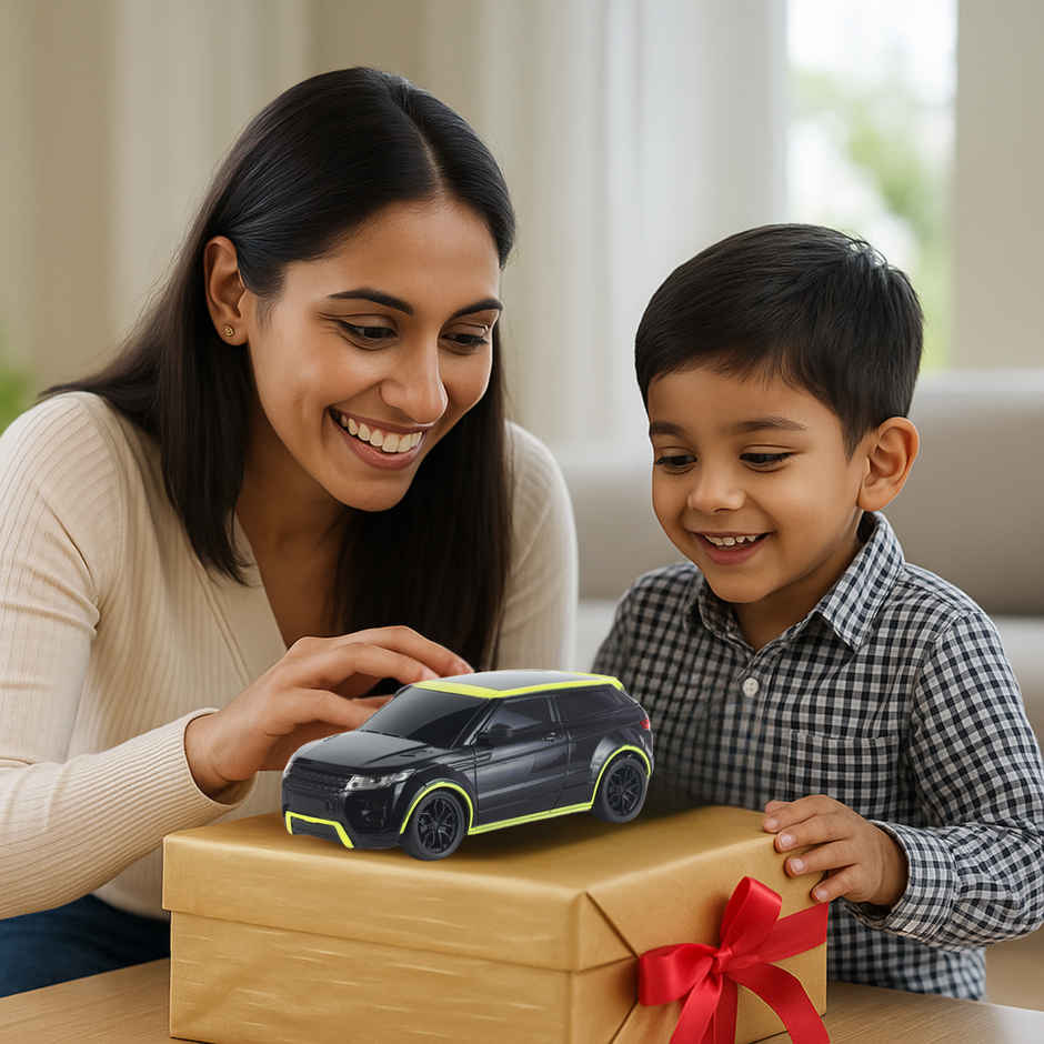 Race N Roll 1:24 Rechargeable Hi Speed Mini Remote Control Car | Rov Black & Lime Top