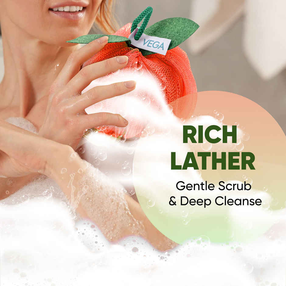 VEGA Orange Sponge, Bath Shower Loofah for Women and Men, (BA-3/10)
