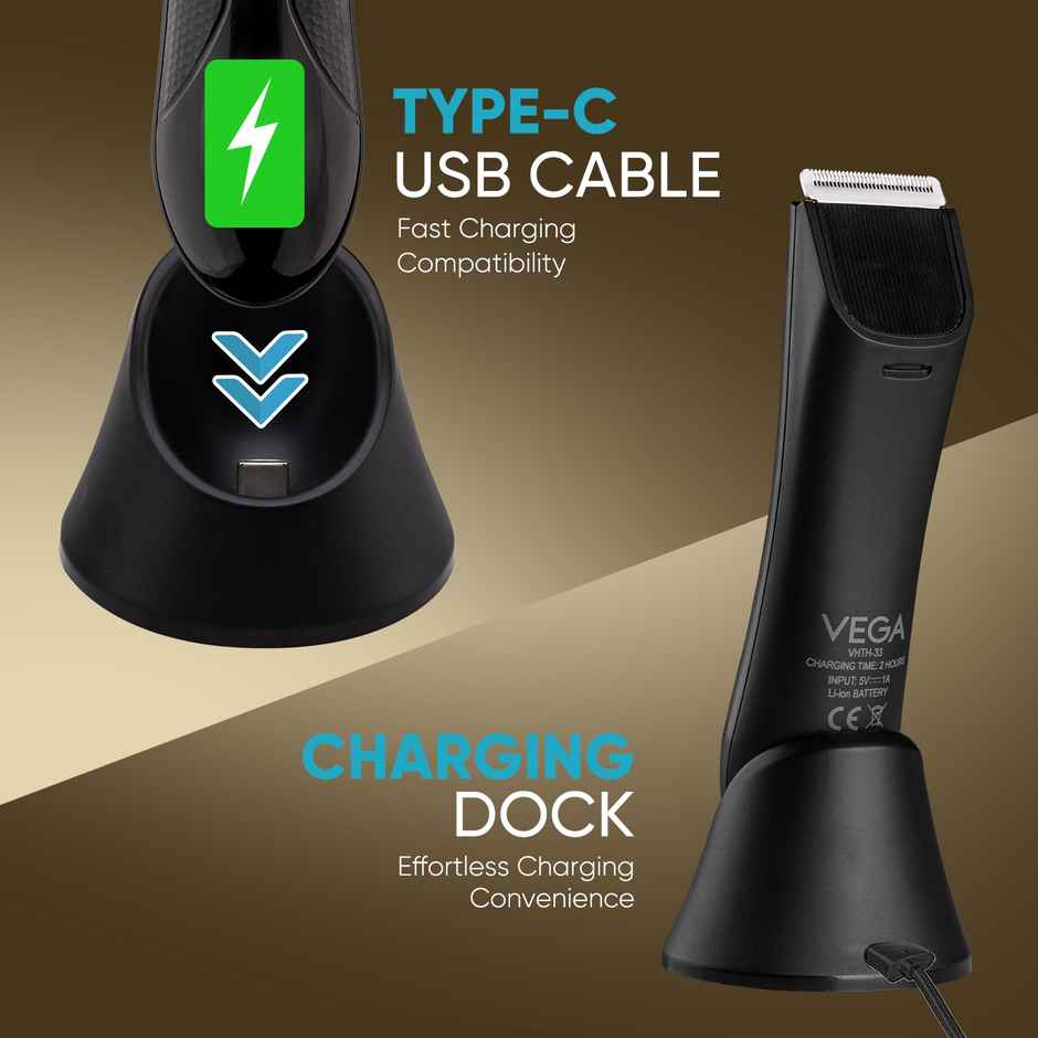 VEGA CleanBall Full Body Trimmer for Men Private Parts, Body, IPX5, 90 mins Runtime (VHTH-33)