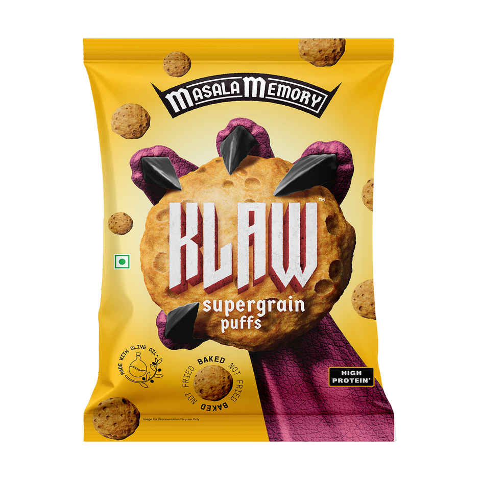 Klaw Masala Memory Supergrain Puffs | Baked Not Fried | High Protein | Made with Olive Oil