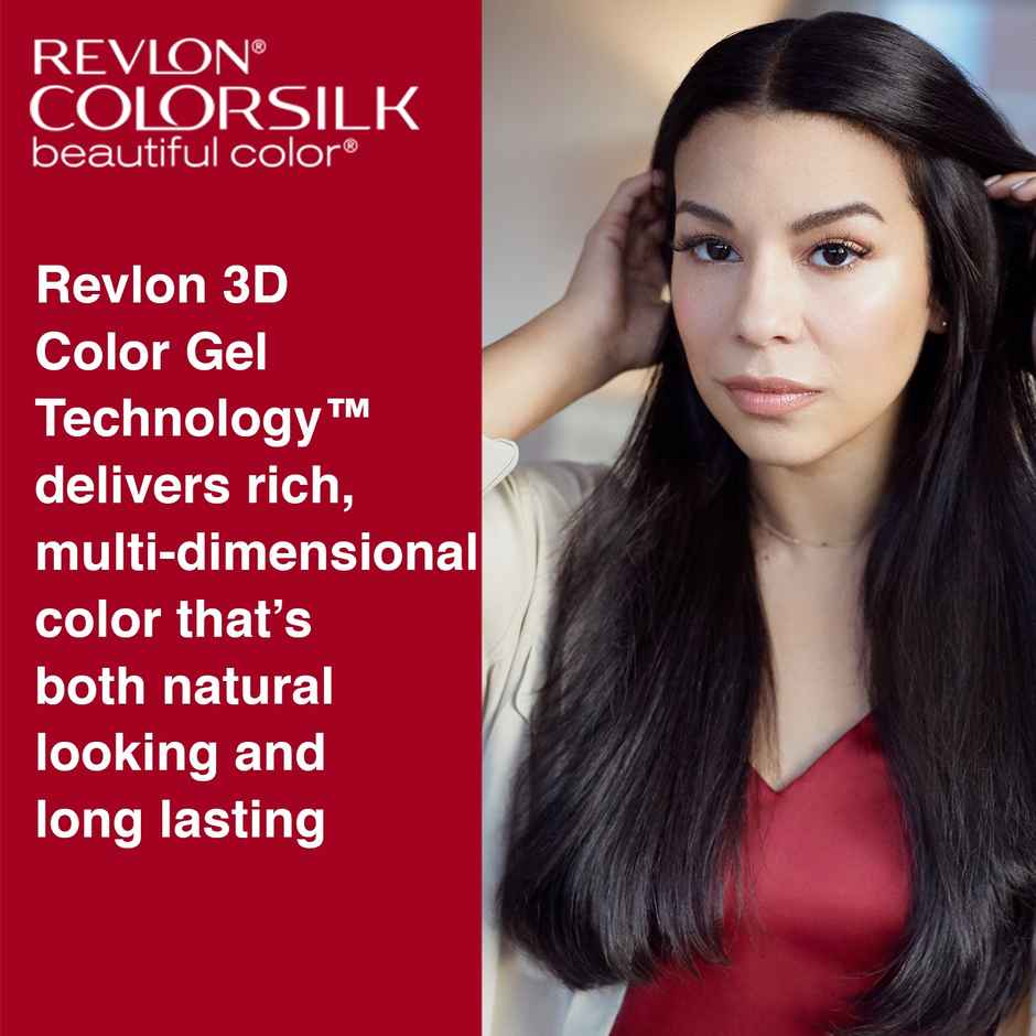 Revlon ColorSilk Hair Color with Keratin - 4G Medium Golden Brown - (with Outrageous Shampoo 90 ml)