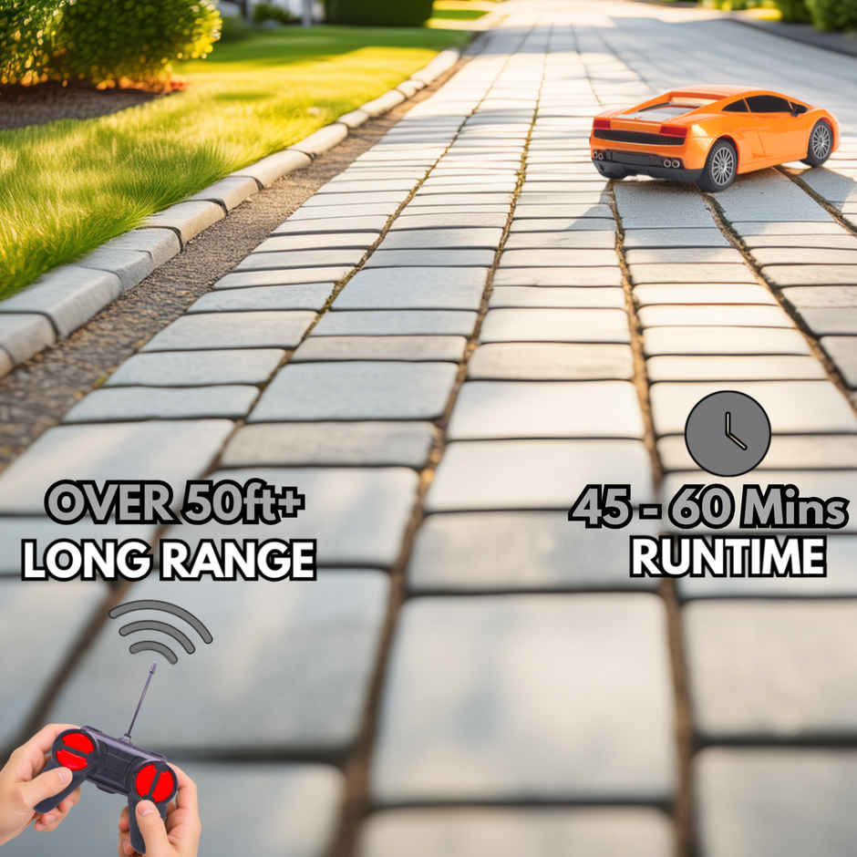 Race N Roll 1:24 Rechargeable Hi Speed Mini Remote Control Car - Lam Orange