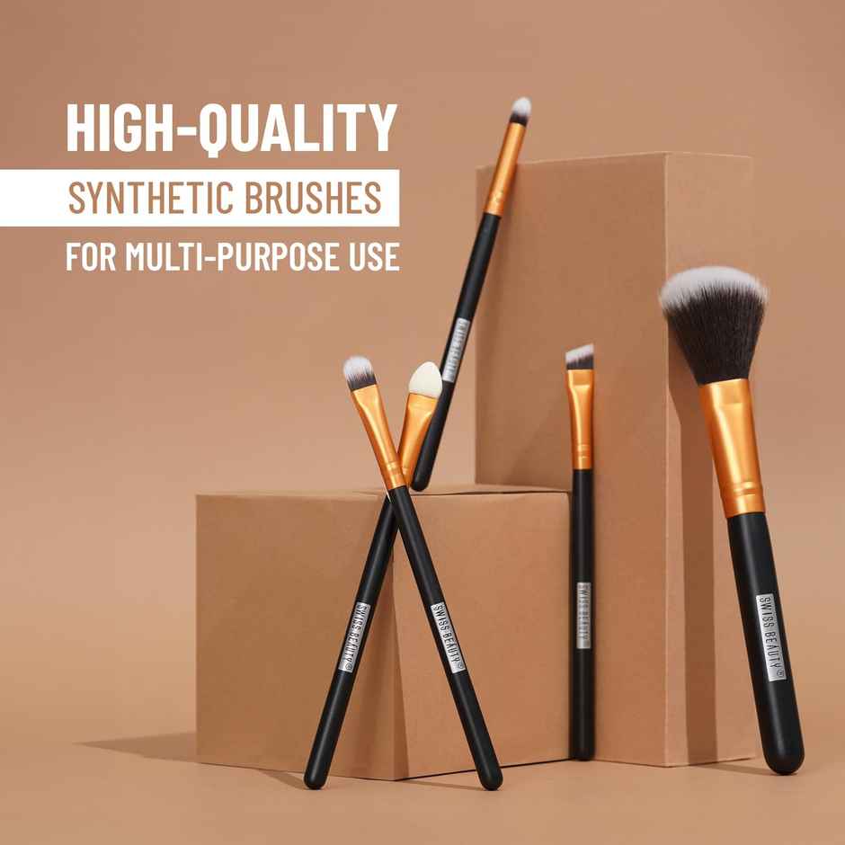 Swiss Beauty Makeup Brush Set of 5 - Golden