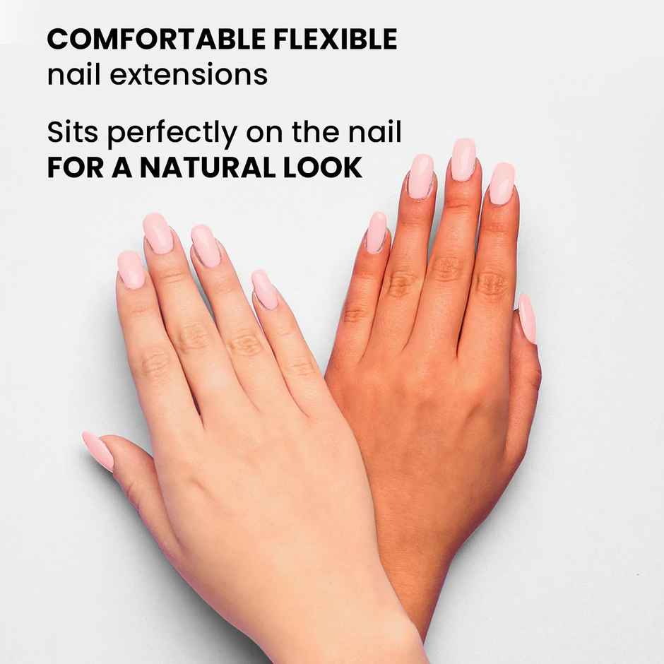 Faces Canada Ultime Pro Splash Instant Manicure - Bubblegum | Press On Nail Extensions | 16 PCS