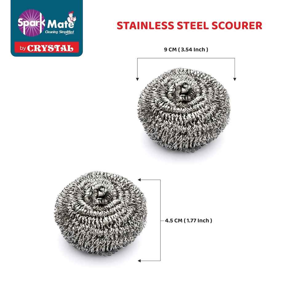 Sparkmate By Crystal Stainless Steel Multipurpose Scrubber Scourer - 15Gram