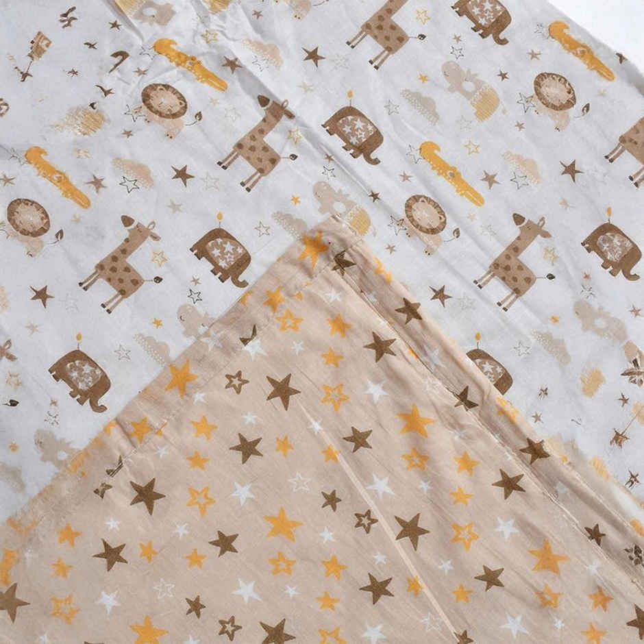 Florida Cotton AC Dohar Kids Reversible Design For Single Bed Blanket - Beige
