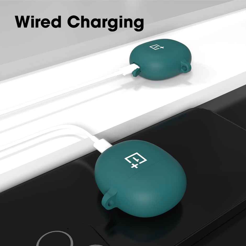 Sounce Earphone Case Cover Compatible with OnePlus Nord Buds CE | Soft Silicone Skin Case Cover - Green