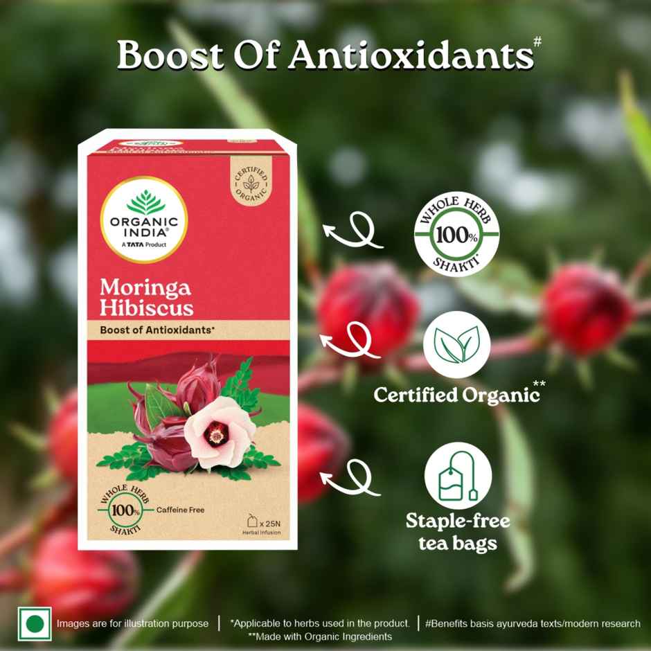 A TATA Product - Organic India Moringa Hibiscus 25 Tea bags