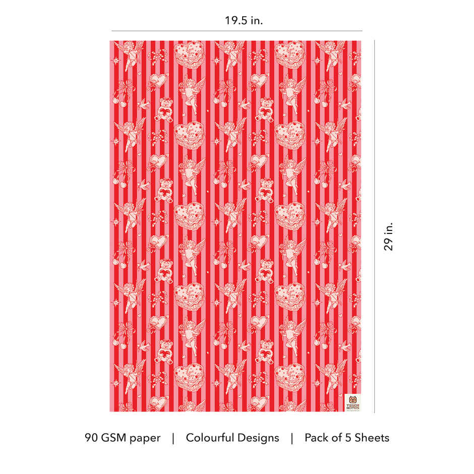 Tiger Notes Gift Wrap | Cupid Stripes