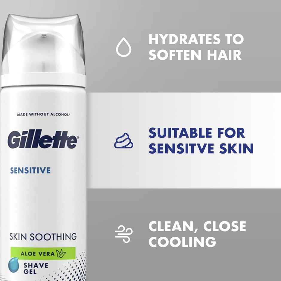 Gillette Sensitive Shaving Gel Soothing With Aloe Vera