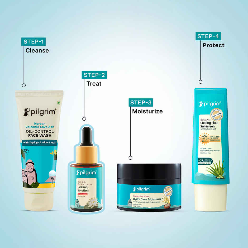 Pilgrim Peeling Solution for Face with 25% AHA + 2% BHA for glowing skin ,Men & Women