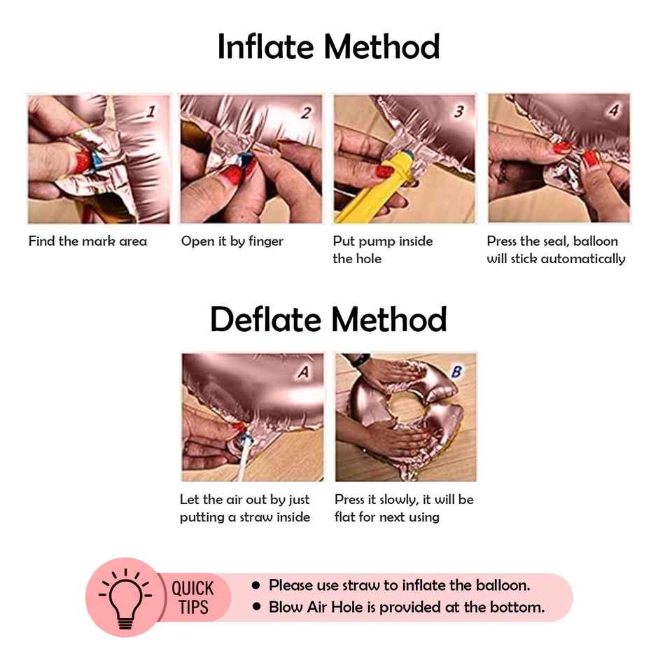 Rose Gold Love Foil Balloons for Valentine's Day Decoration | Pack of 6 | Party Propz