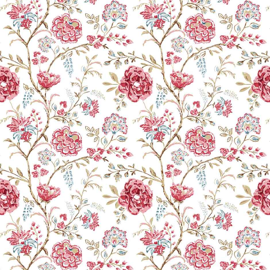 Haus & Kinder Modern Heritage King 100% Cotton Floral Bedsheet | Pink & White | 108 x 108 in