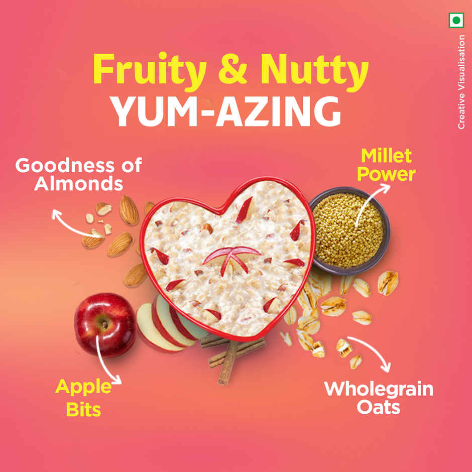 Saffola Oats with Apple 'n' Almonds, Healthy & Tasty, Anytime Snack