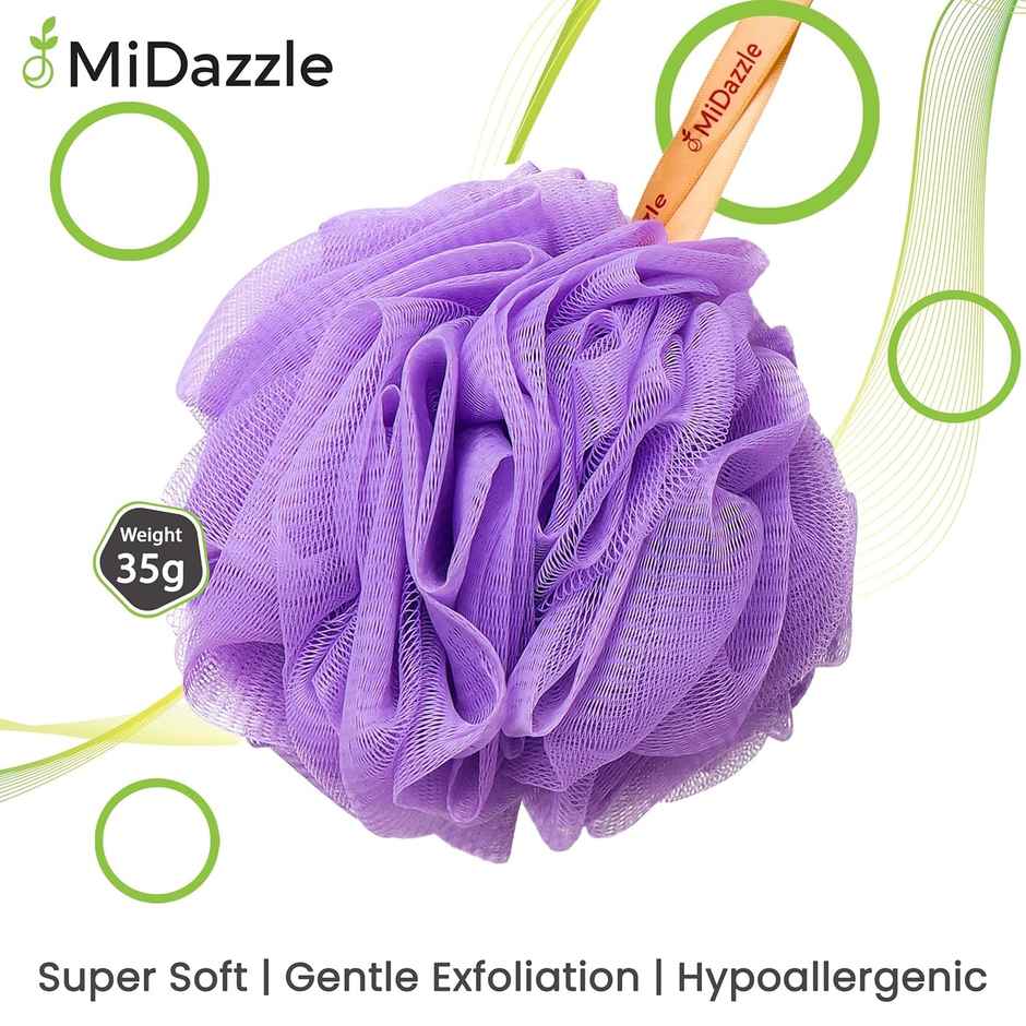 Midazzle Medium Bathing Loofah Sponge Exfoliator Scrubber | Assorted
