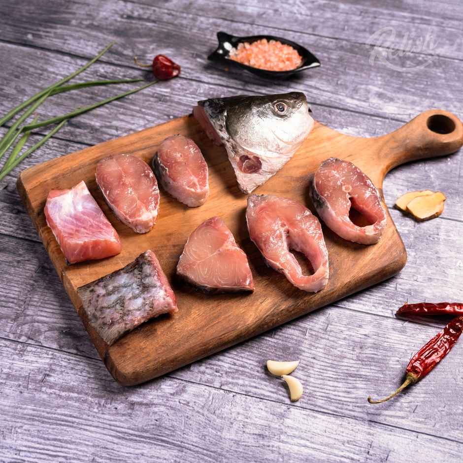 Relish Rohu Curry Cut With Head | Energy - 130 kcal | Protein - 20 g / 100 g