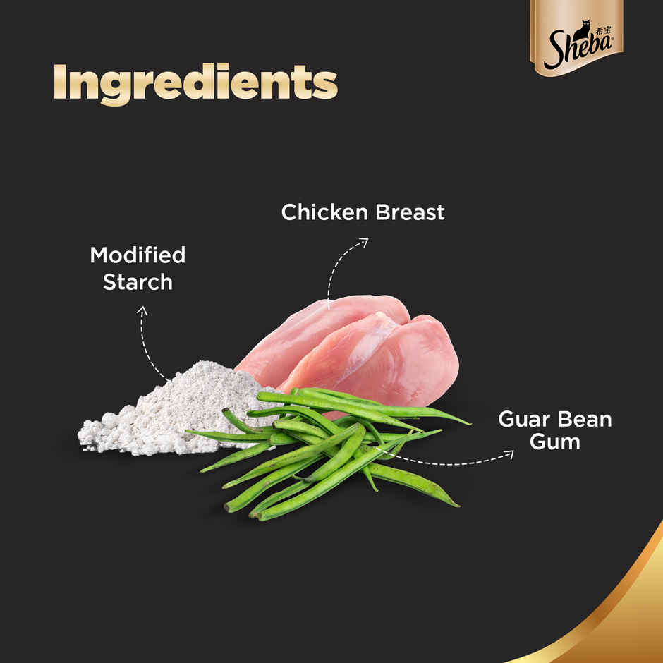 Sheba Deluxe Premium Adult Wet Cat Food | Succulent Chicken Breast in Gravy Can - 1+ Years
