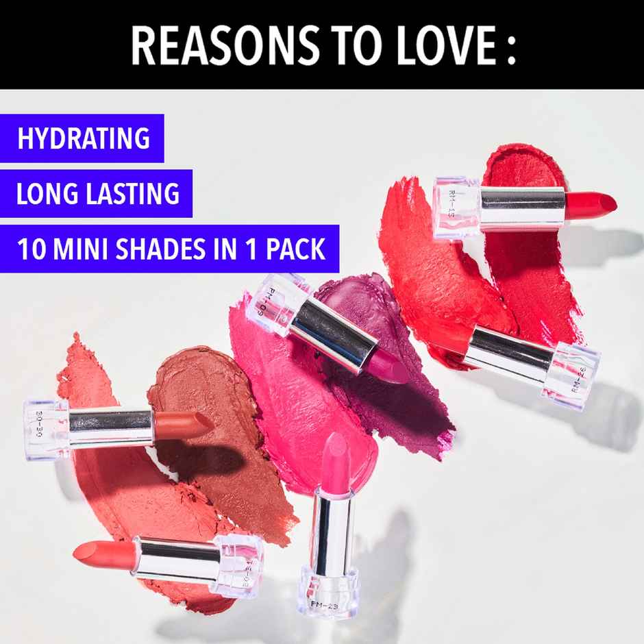 Blue Heaven Matte Love Long Lasting Hydrating Mini Lipsticks (130g) & Fabelle Dessert Collection-5 Handcrafted Dessert Inspired Chocolate Truffles (66g) Combo