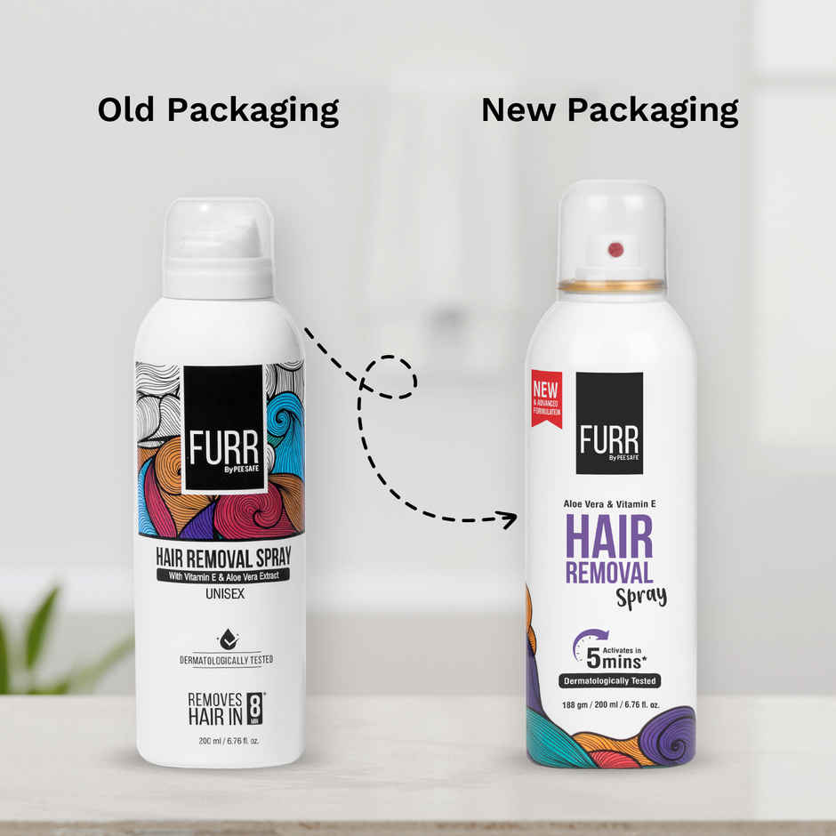 FURR By Pee Safe Unisex Hair Removal Spray | Quick & Easy Hair Removal for Body