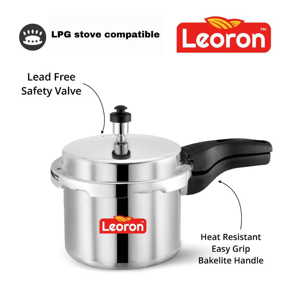 Leoron Combo 2L | 3L | 5L Outer Lid Induction Bottom Aluminium Pressure Cooker
