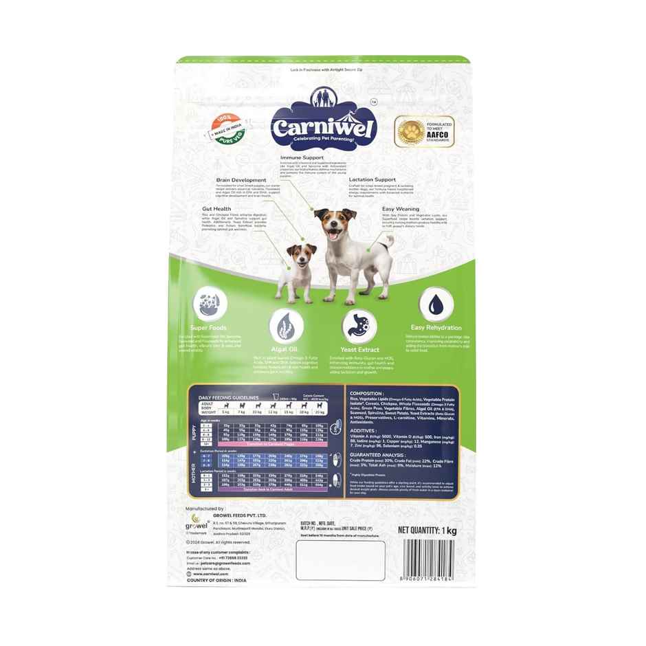Carniwel Veg With Superfoods Dry Dog Food For Small Breed, Starter