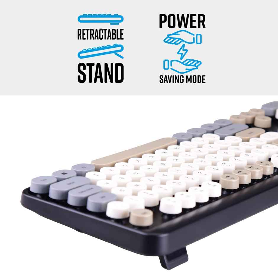 Zebronics Companion 301 2.4Ghz Wireless Keyboard & Mouse Combo With Uv Printed Style (Black + Grey)