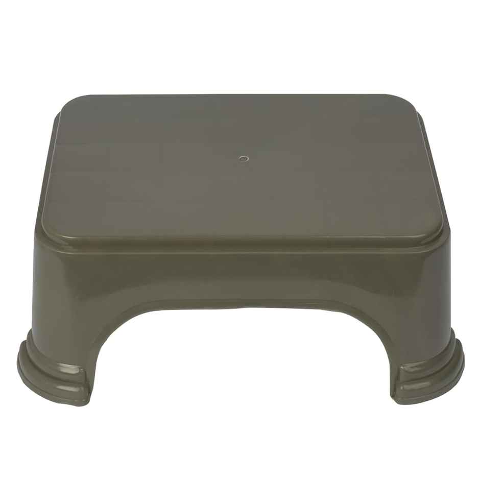 Kuber Industries Plastic Disney Team Square Bathroom Stool|P6|Gray