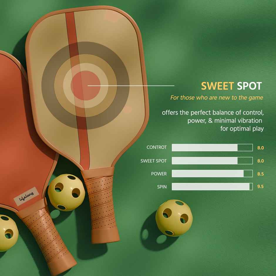 Lifelong Pickleball Paddle Set -Fiberglass Surface 4 Pickleball Balls & Paddle Cover Bag