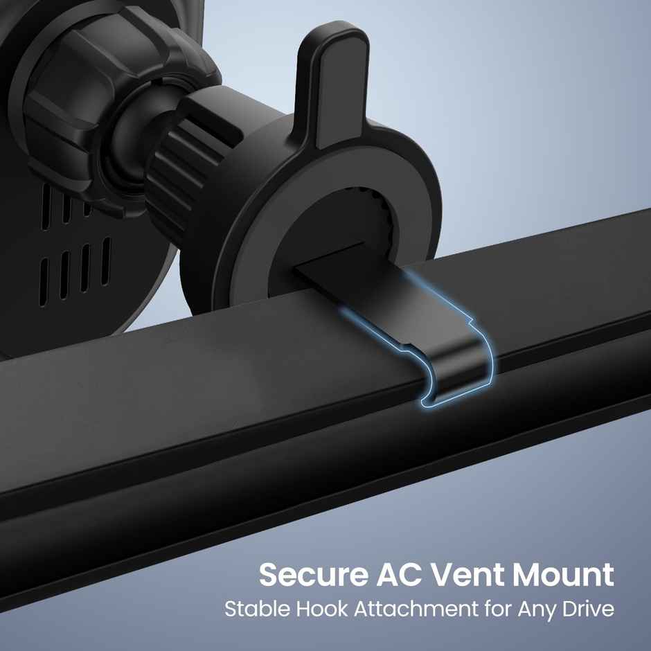 Portronics Charge Clamp 4 Wireless Car Charger with 15 Watts Fast Charging(Black)