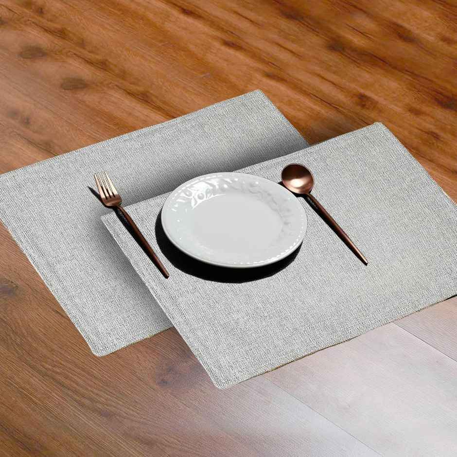 Lushomes Jute Table Mats - Grey | Jute Placemats | 12 x 18 inch | 30 x 45 cm