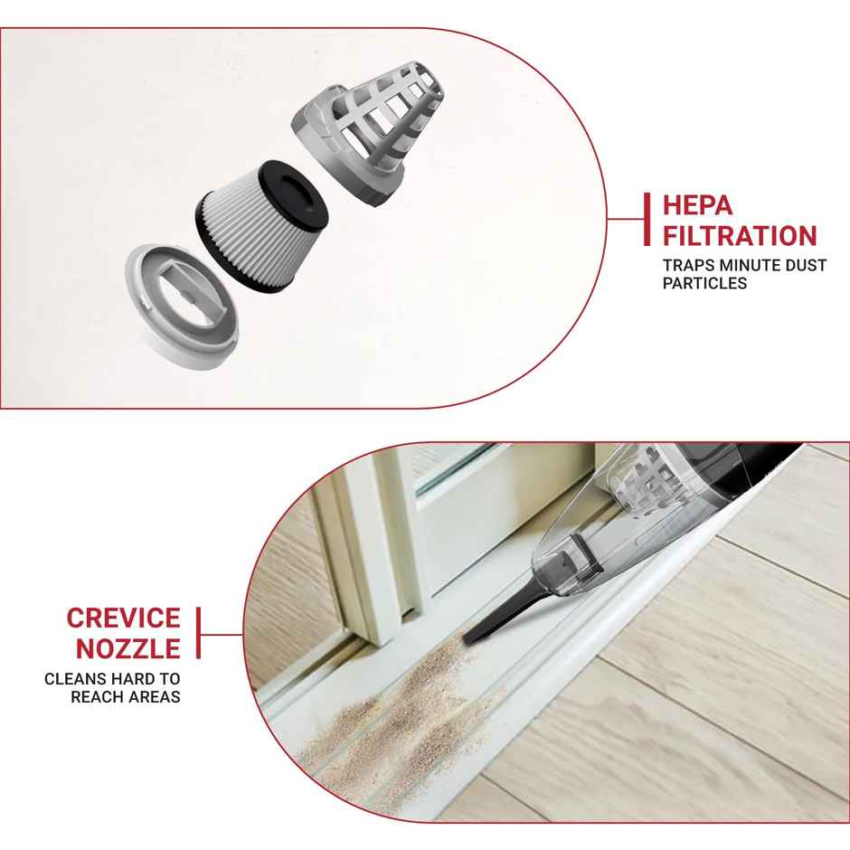 Eureka Forbes 2 In1 Nxt Handheld & Upright Vacuum Cleaner (Red & Black)4 Liter Hepa Filter 4 Pieces