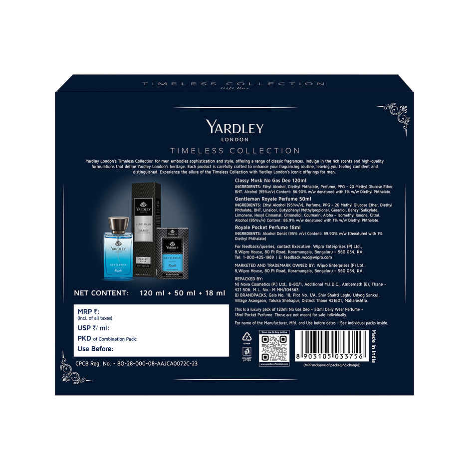 Yardley London Gentleman Timeless Gift Collection For Men - 188 ml