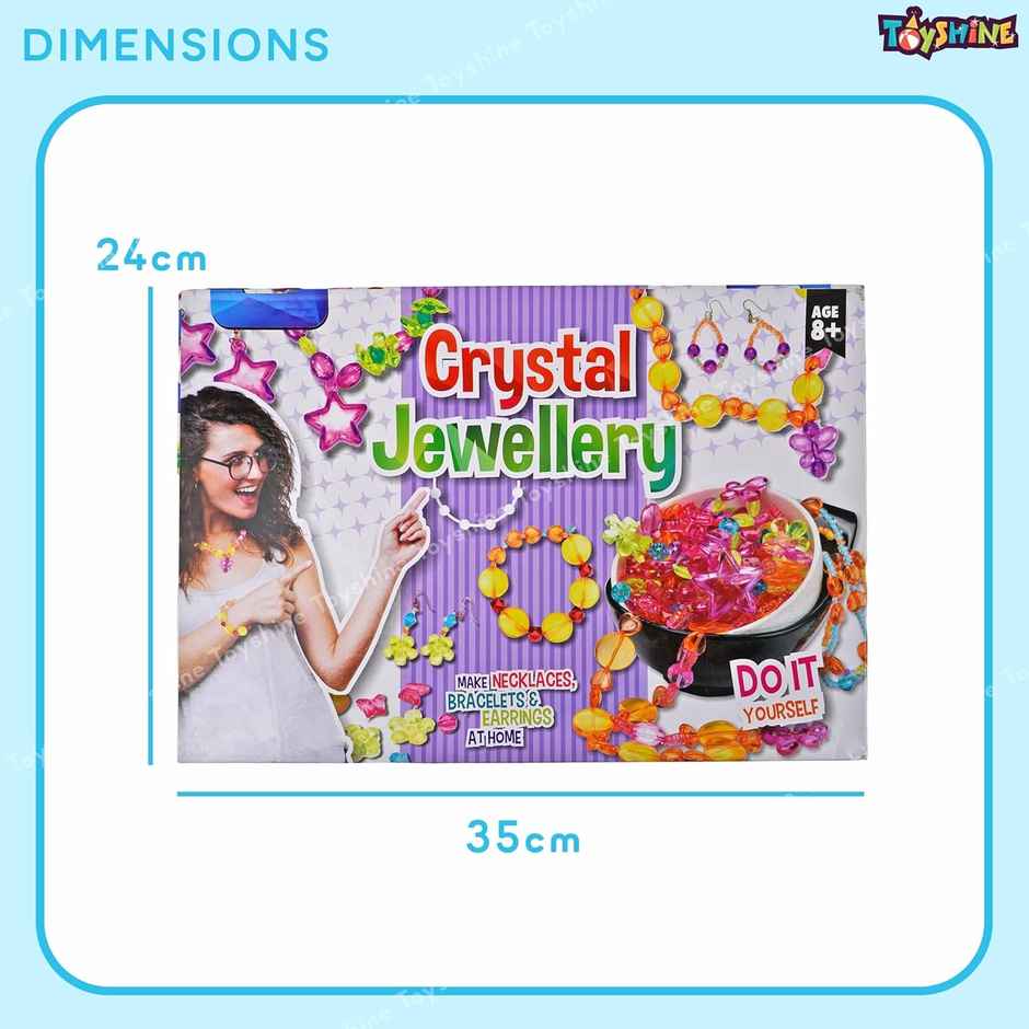 Toyshine Diy Crystal Jewellery Kit | 14 Bead Colors For Bracelets-Necklaces and Earrings | Age 8+