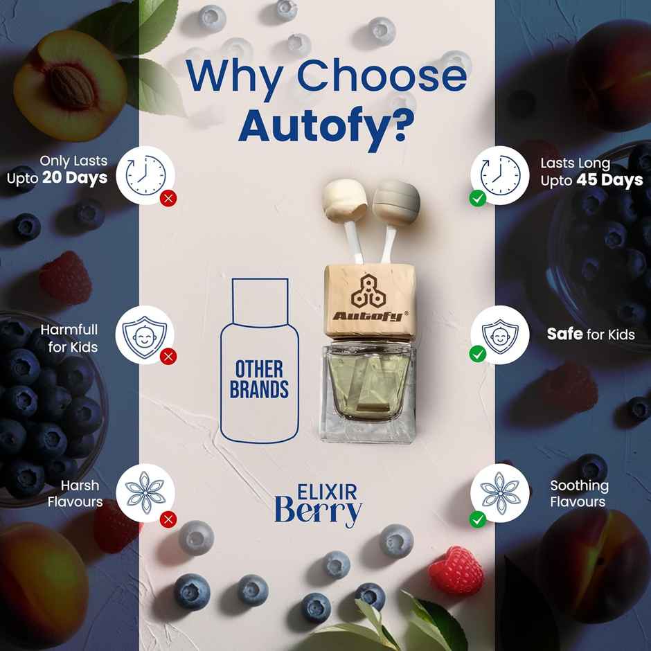 Autofy ELIXIR Car Perfume AC Vent Car Fragrance Car Air Freshener Long Lasting | Berry