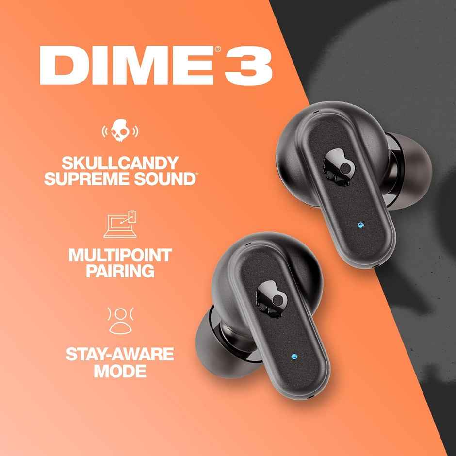 Skullcandy Dime 3 In-Ear Wireless Earbuds, For Iphone, Android And Other Bluetooth Devices-Black