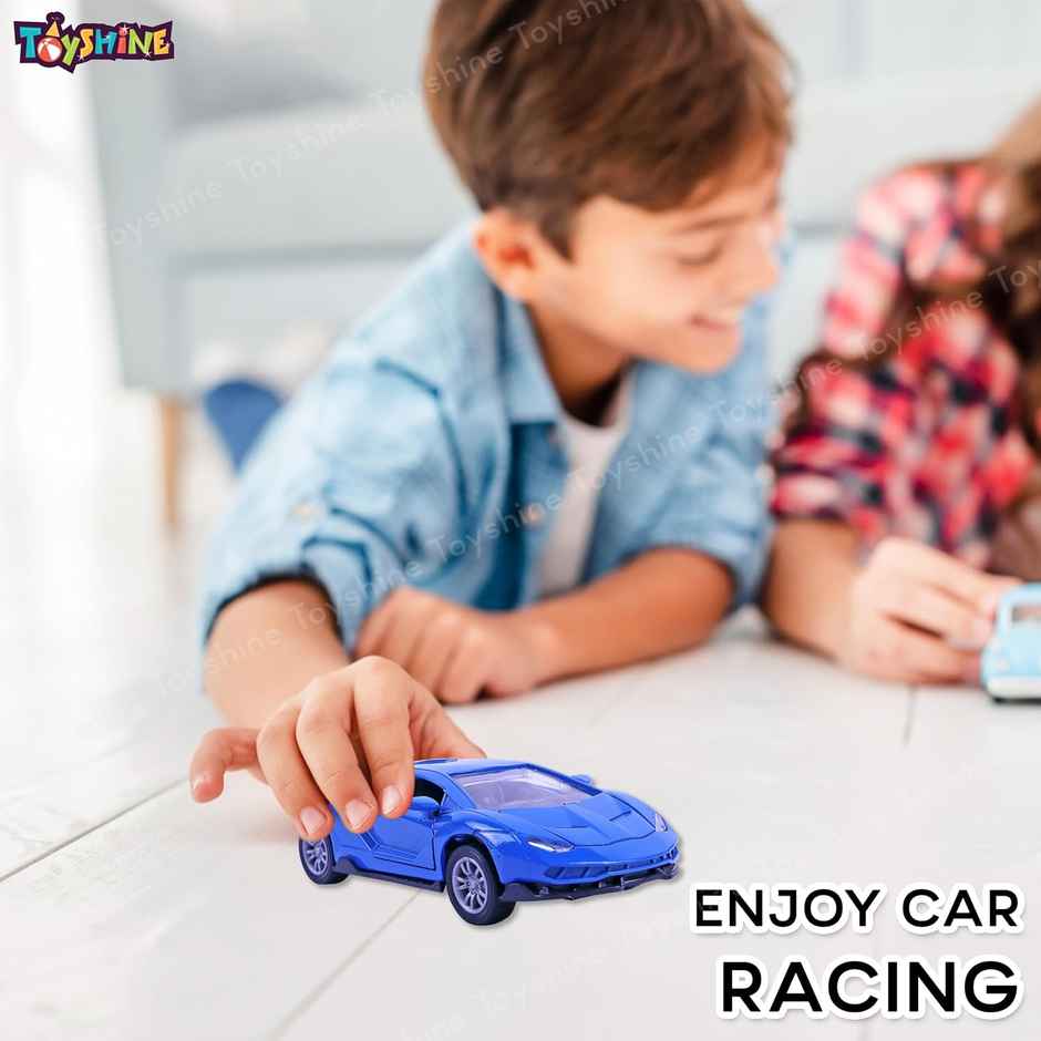 Toyshine 1:32 Scale Die Cast Sports Model Vehicle Toy Car With Pull Back, Blue
