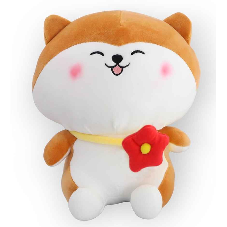 DearJoy Cat with a Flower - Brown & White, 25cm