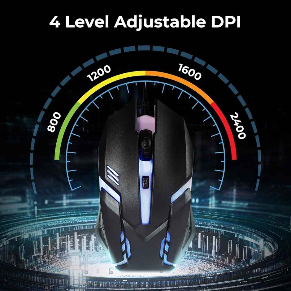 Zebronics Trion Gaming Keyboard & Mouse Gaming Combo 104 Keys Backlit Translucent Led Multi Dpi