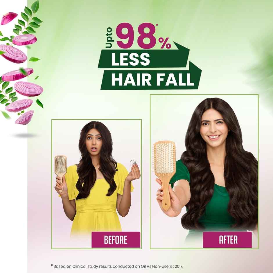 Kesh King Organic Onion Oil With Curry Leaves Up To 98% Less Hairfall