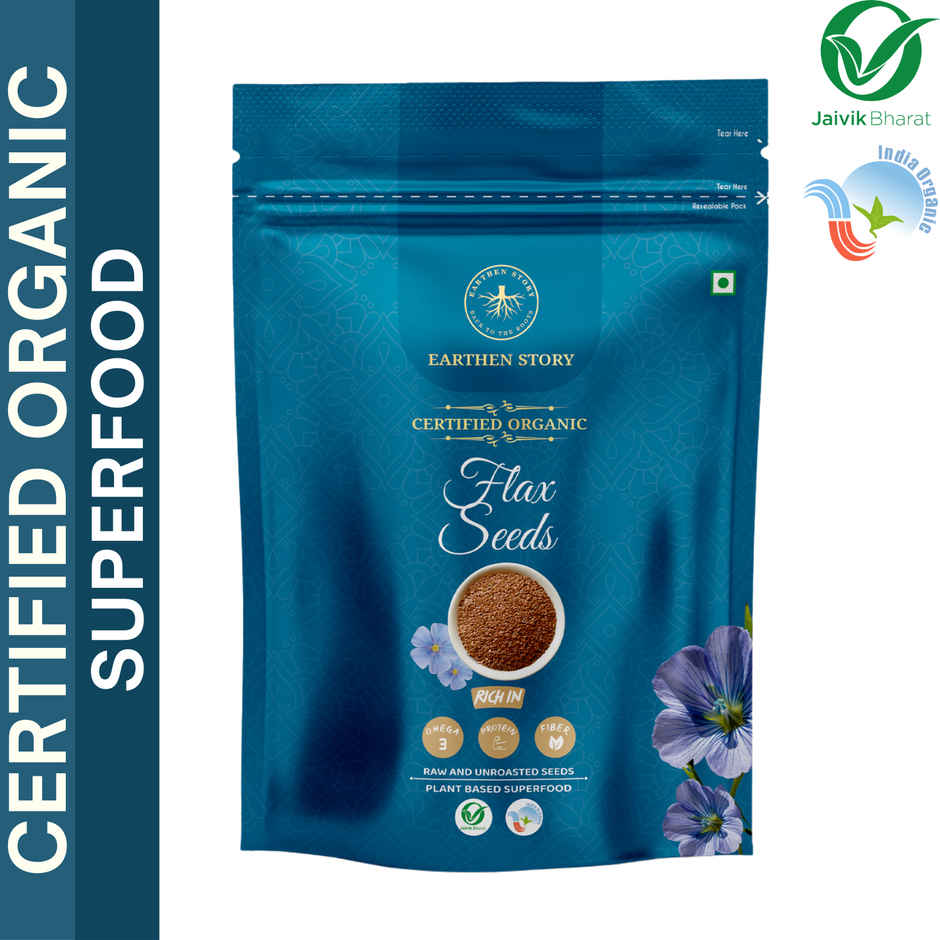 Earthen Story Organic Raw Chia Seeds (250g) & Earthen Story Organic Raw Flax Seeds (250g) Combo