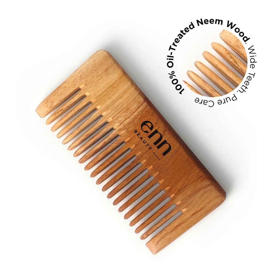 ENN Beauty Neem Wood Herbal Comb | Wide Tooth |Ayurvedic Hair Care for Growth, Shine & Frizz Control
