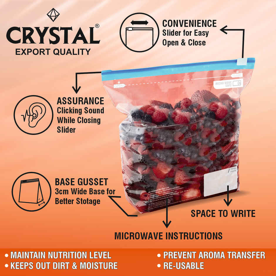 Crystal Large Slide Seal Bag