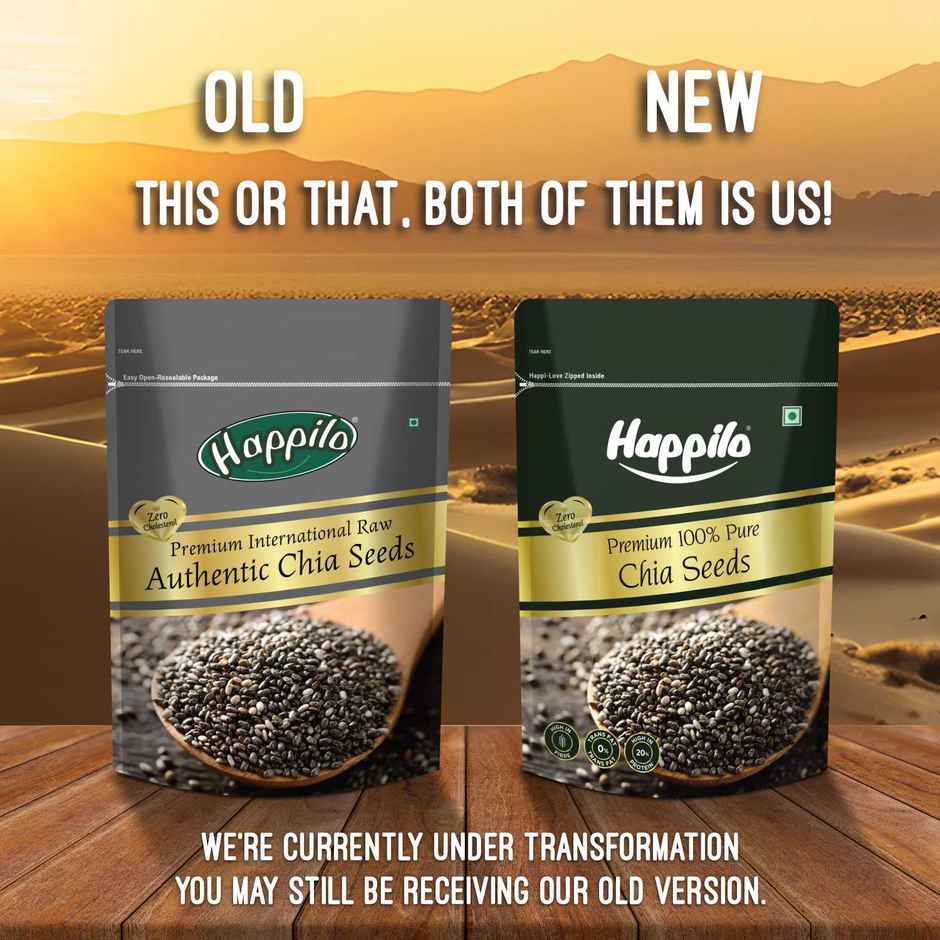 Happilo Premium Raw Chia Seeds|Seeds for weight management|Rich in protein, calcium &Fibre