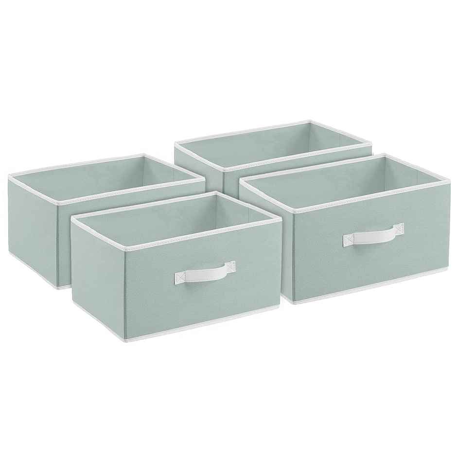 Kuber Industries Pack of 4 Foldable Storage Boxes | Organizer for Clothes | Light Grey