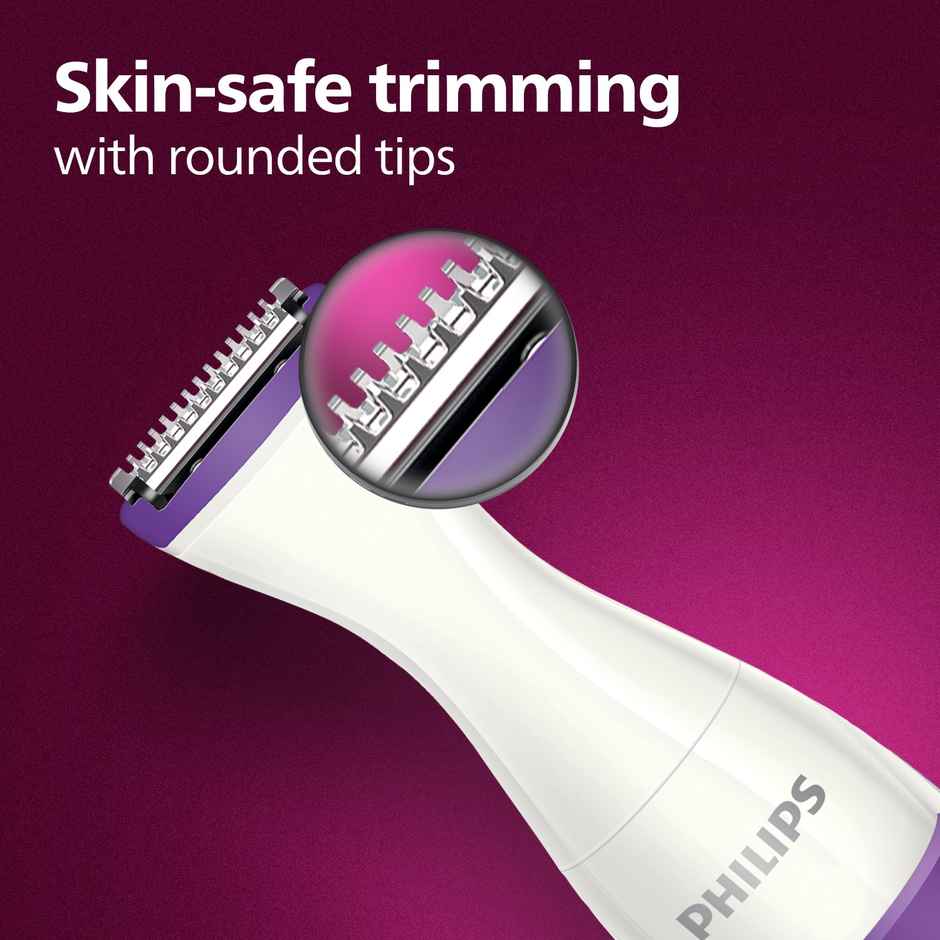 Philips Women Bikini Trimmer|2in1 Trim or Shave|Skin Safe with Rounded Tips,No Irritation|BRT383/15