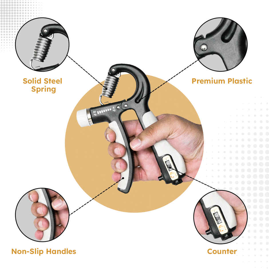 Slovic upto 60kg Adjustable Hand Grip Strengthener for Forearm & Wrist Strengthening with Counter