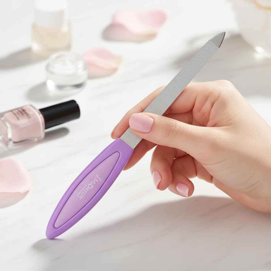 Midazzle Professional Dual-Sided Nail Filer with Plastic Grip Handle |MINF3803