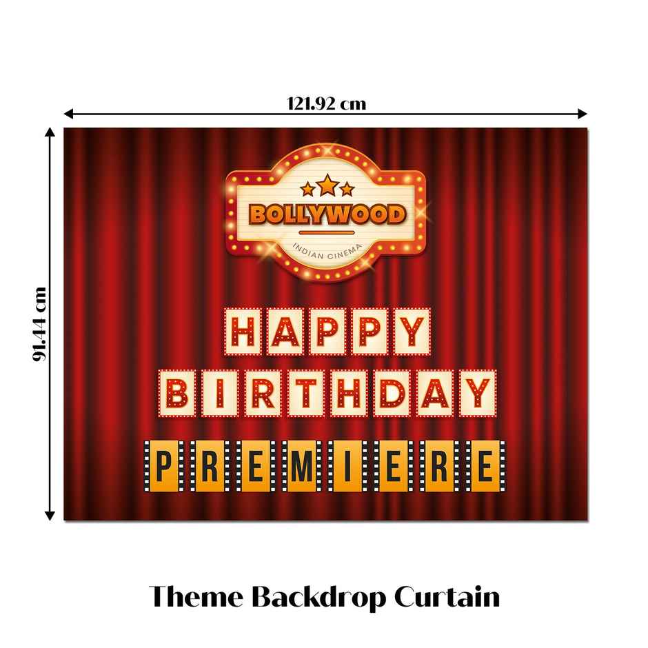 Just Party Bollywood Theme Birthday Decoration Kit With Backdrop | Balloons | Banner - Pack Of 100